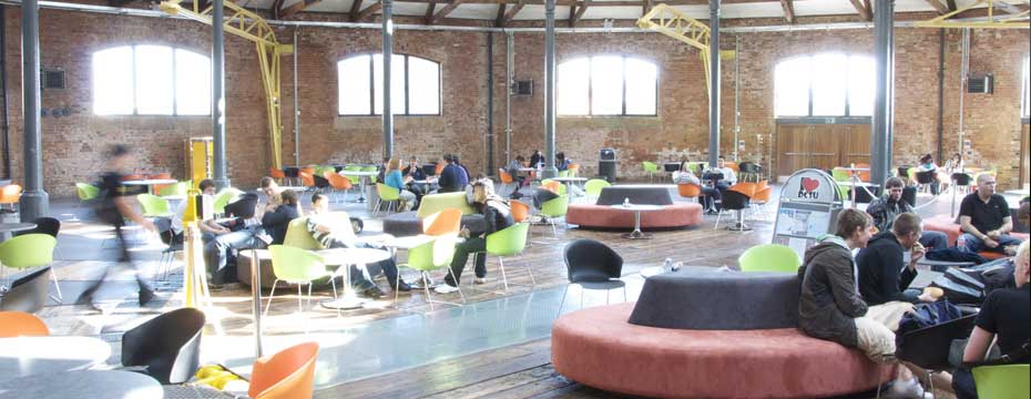 ROUNDHOUSE, DERBY COLLEGE. Rotunda inside occupied